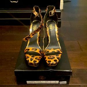 Leopard platform heels